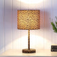 HomeRoots 19" Metal Bedside Table Lamp With Orange And Black Drum Shade