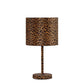HomeRoots 19" Metal Bedside Table Lamp With Orange And Black Drum Shade