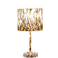 HomeRoots 19” Modern Faux Tiger Print Suede Table Lamp in Brown and Black Finish