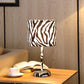 HomeRoots 19” Modern Suede Table Lamp With Faux Zebra Print Finish