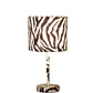 HomeRoots 19” Modern Suede Table Lamp With Faux Zebra Print Finish