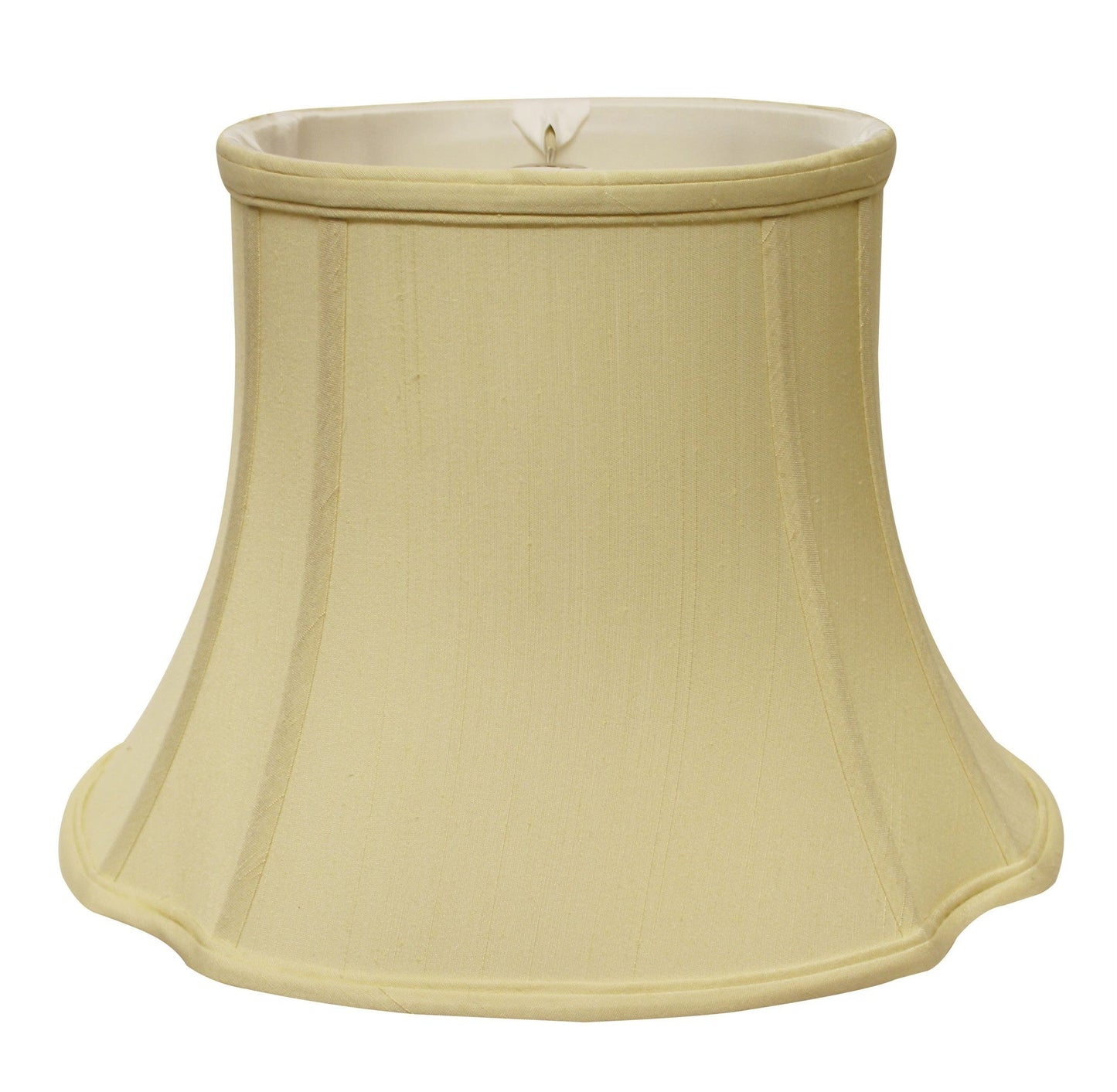 HomeRoots 19" Reversed Oval Monay Shantung Lampshade in Antique White Finish