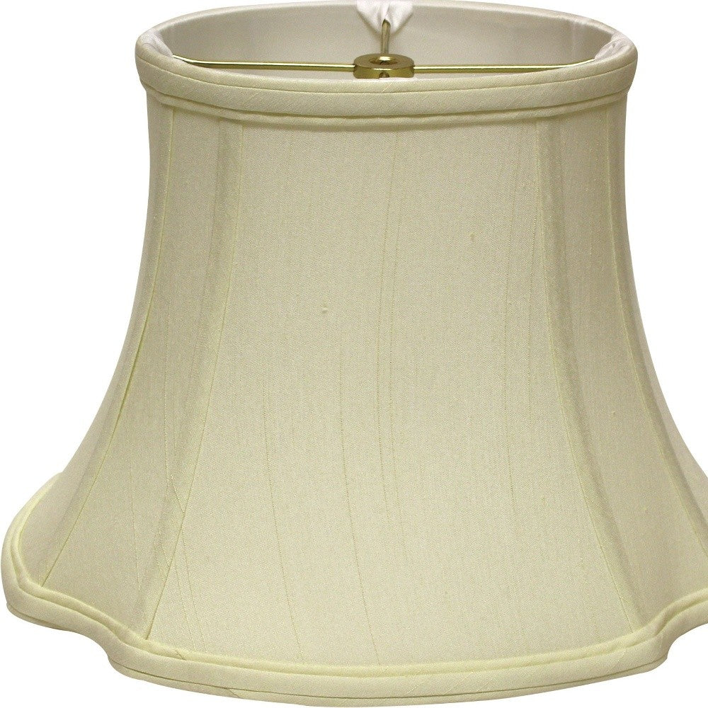 HomeRoots 19" Reversed Oval Monay Shantung Lampshade in Ivory Finish