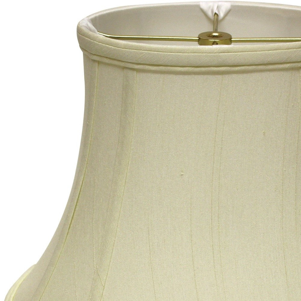 HomeRoots 19" Reversed Oval Monay Shantung Lampshade in Ivory Finish