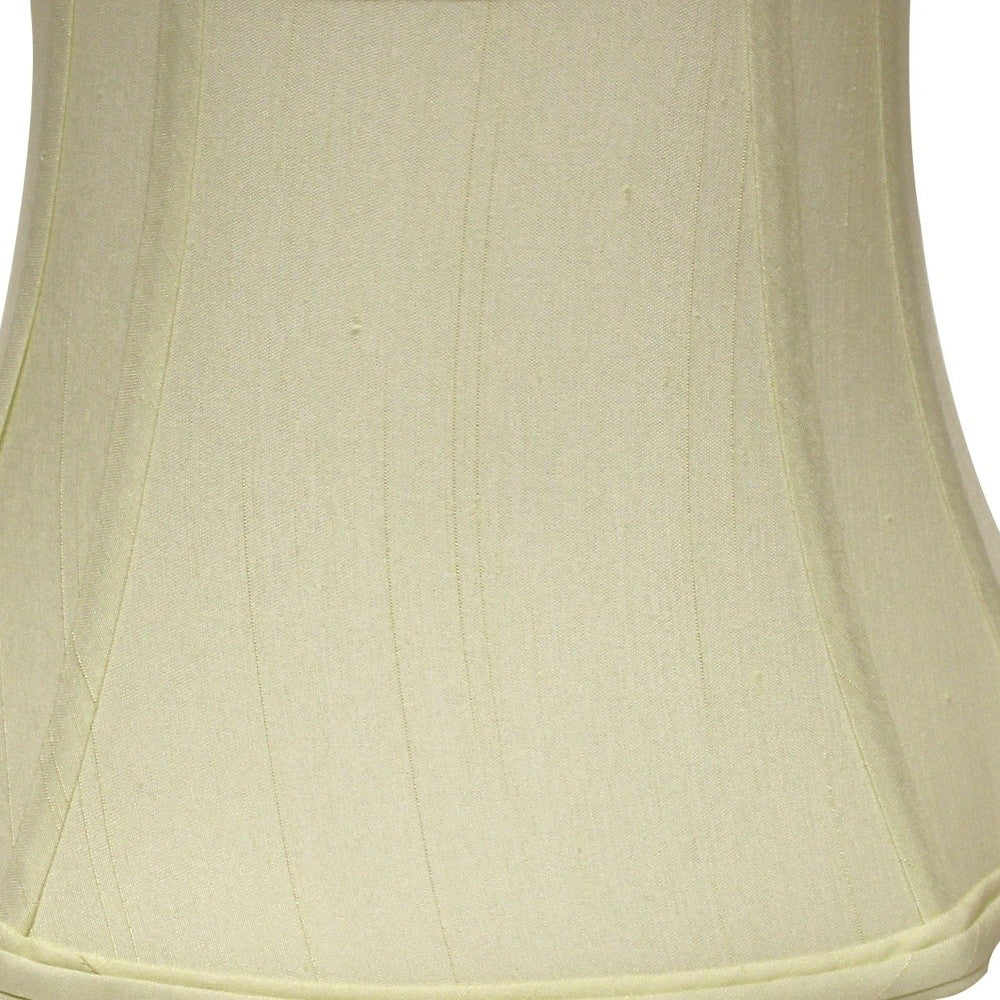 HomeRoots 19" Reversed Oval Monay Shantung Lampshade in Ivory Finish