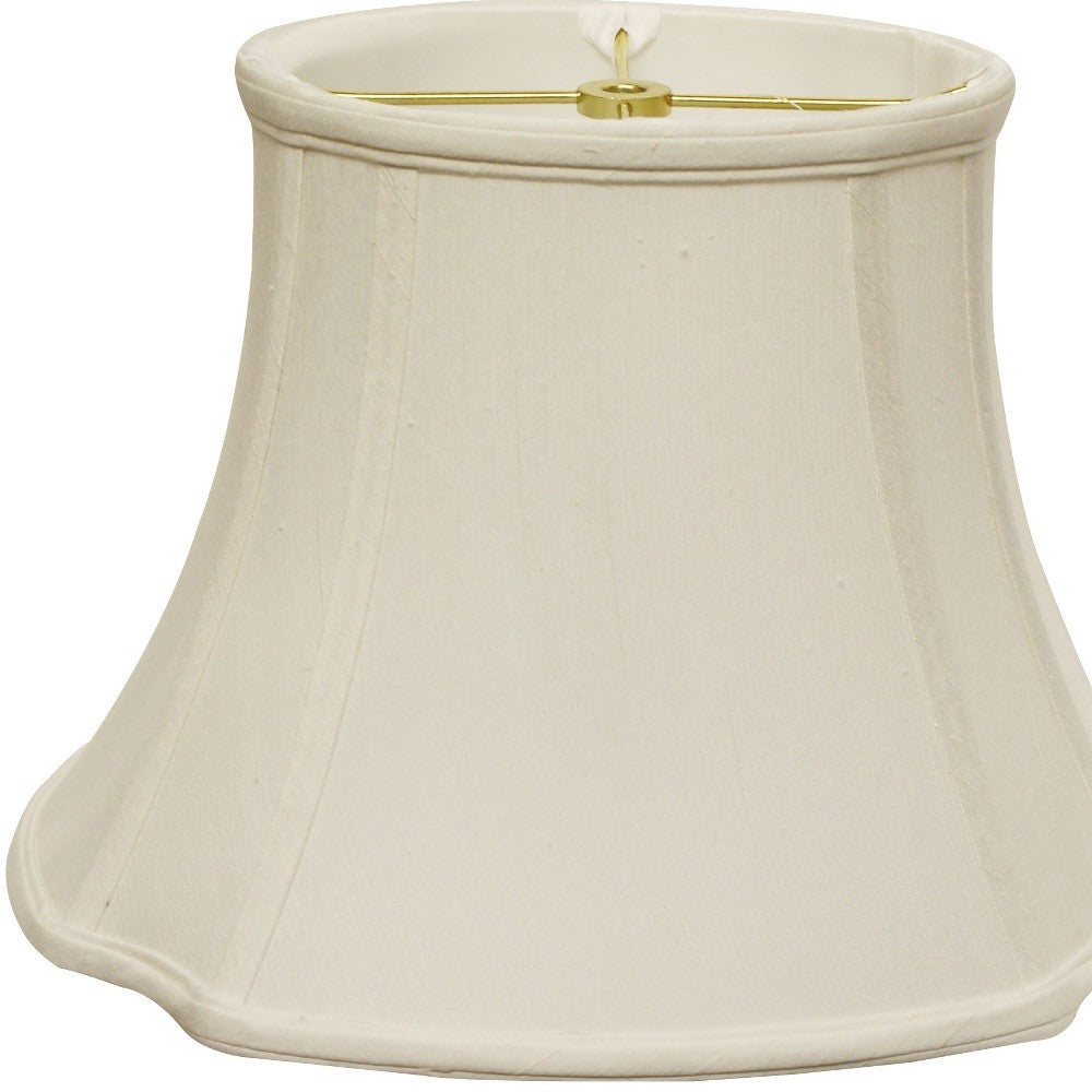 HomeRoots 19" Reversed Oval Monay Shantung Lampshade in White Finish