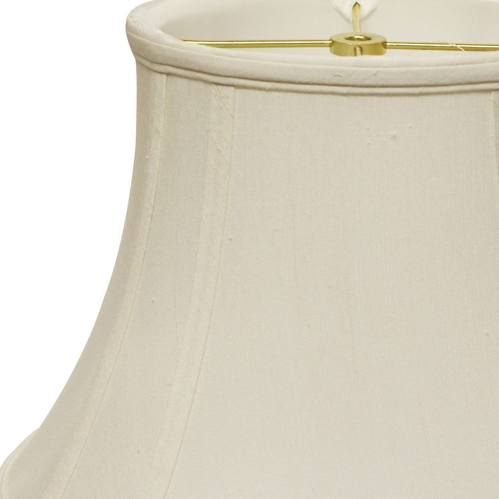 HomeRoots 19" Reversed Oval Monay Shantung Lampshade in White Finish