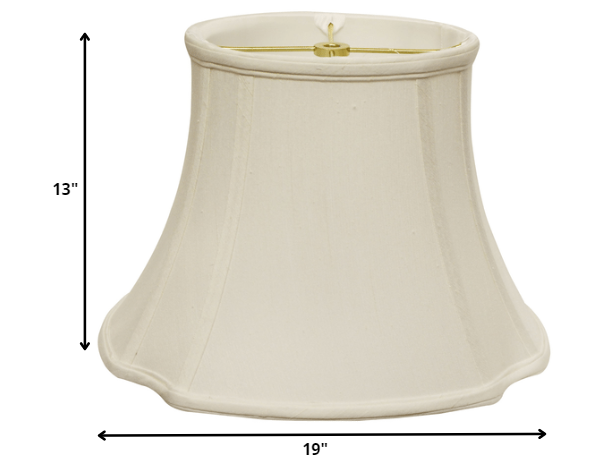 HomeRoots 19" Reversed Oval Monay Shantung Lampshade in White Finish