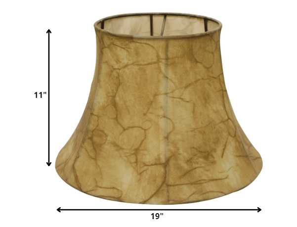 HomeRoots 19" Shallow Drum Parchment Lampshade With Antique Parchment Finish