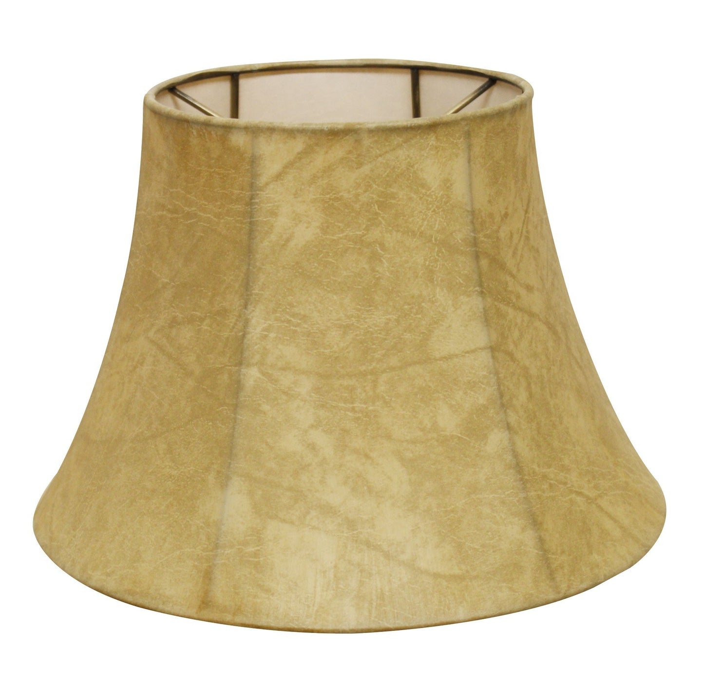 HomeRoots 19" Shallow Drum Parchment Lampshade With Faux Snakeskin Finish