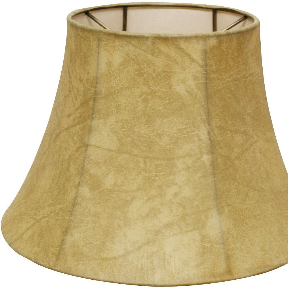 HomeRoots 19" Shallow Drum Parchment Lampshade With Faux Snakeskin Finish