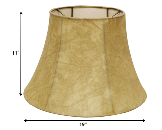 HomeRoots 19" Shallow Drum Parchment Lampshade With Faux Snakeskin Finish