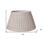 HomeRoots 19" Shallow Drum Smocked Shantung Lampshade in Cream Finish