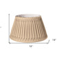 HomeRoots 19" Shallow Drum Smocked Shantung Lampshade in Vintage Gold Finish