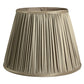 HomeRoots 19" Slanted Paperback Pleated Tafetta Lampshade in Ash Finish