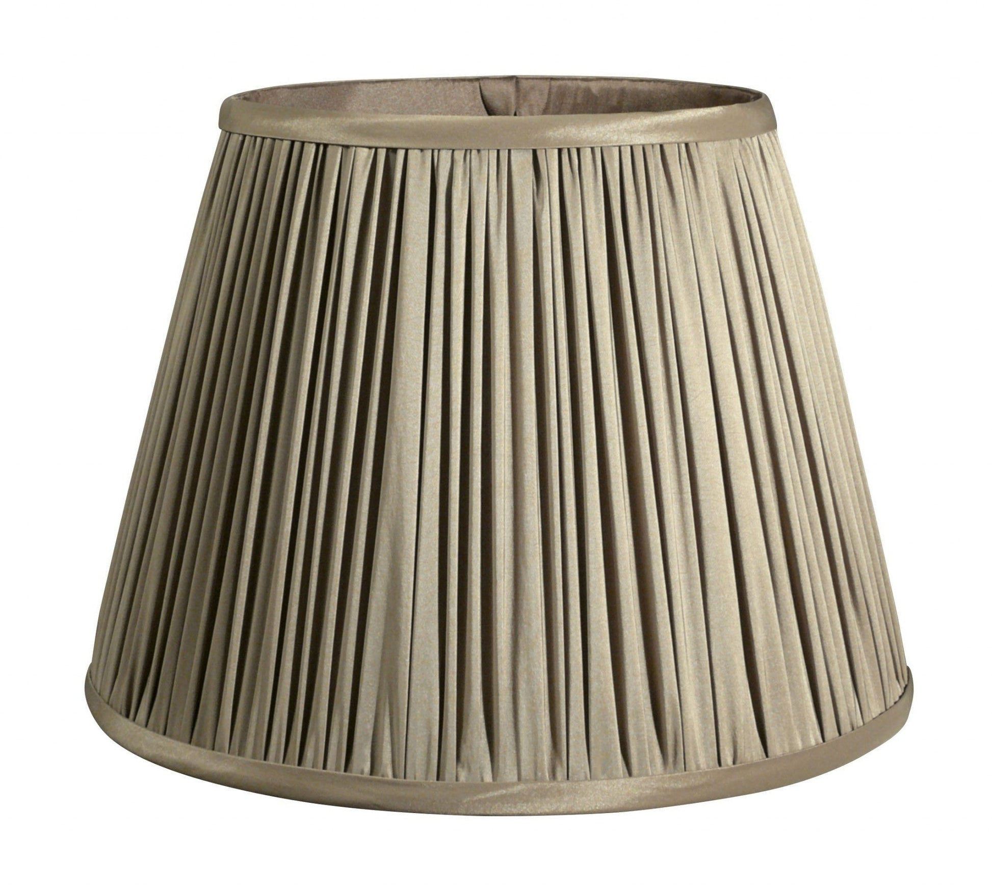 HomeRoots 19" Slanted Paperback Pleated Tafetta Lampshade in Ash Finish