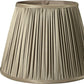 HomeRoots 19" Slanted Paperback Pleated Tafetta Lampshade in Ash Finish