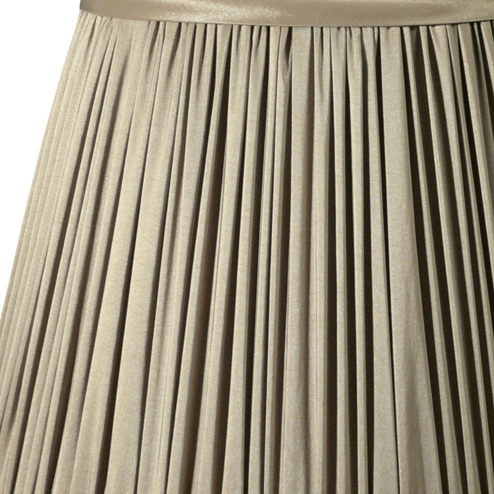 HomeRoots 19" Slanted Paperback Pleated Tafetta Lampshade in Ash Finish