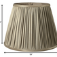 HomeRoots 19" Slanted Paperback Pleated Tafetta Lampshade in Ash Finish