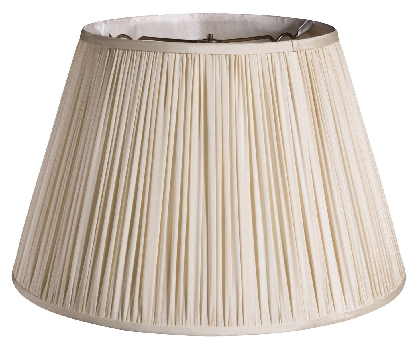 HomeRoots 19" Slanted Paperback Pleated Tafetta Lampshade in Pale Grey Finish