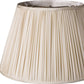 HomeRoots 19" Slanted Paperback Pleated Tafetta Lampshade in Pale Grey Finish