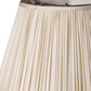 HomeRoots 19" Slanted Paperback Pleated Tafetta Lampshade in Pale Grey Finish