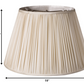HomeRoots 19" Slanted Paperback Pleated Tafetta Lampshade in Pale Grey Finish