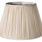 HomeRoots 19" Slanted Paperback Pleated Tafetta Lampshade in Pale Grey Finish