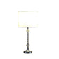 HomeRoots 19” Stylish Silver Crystal Metal Table Lamp With White Shade