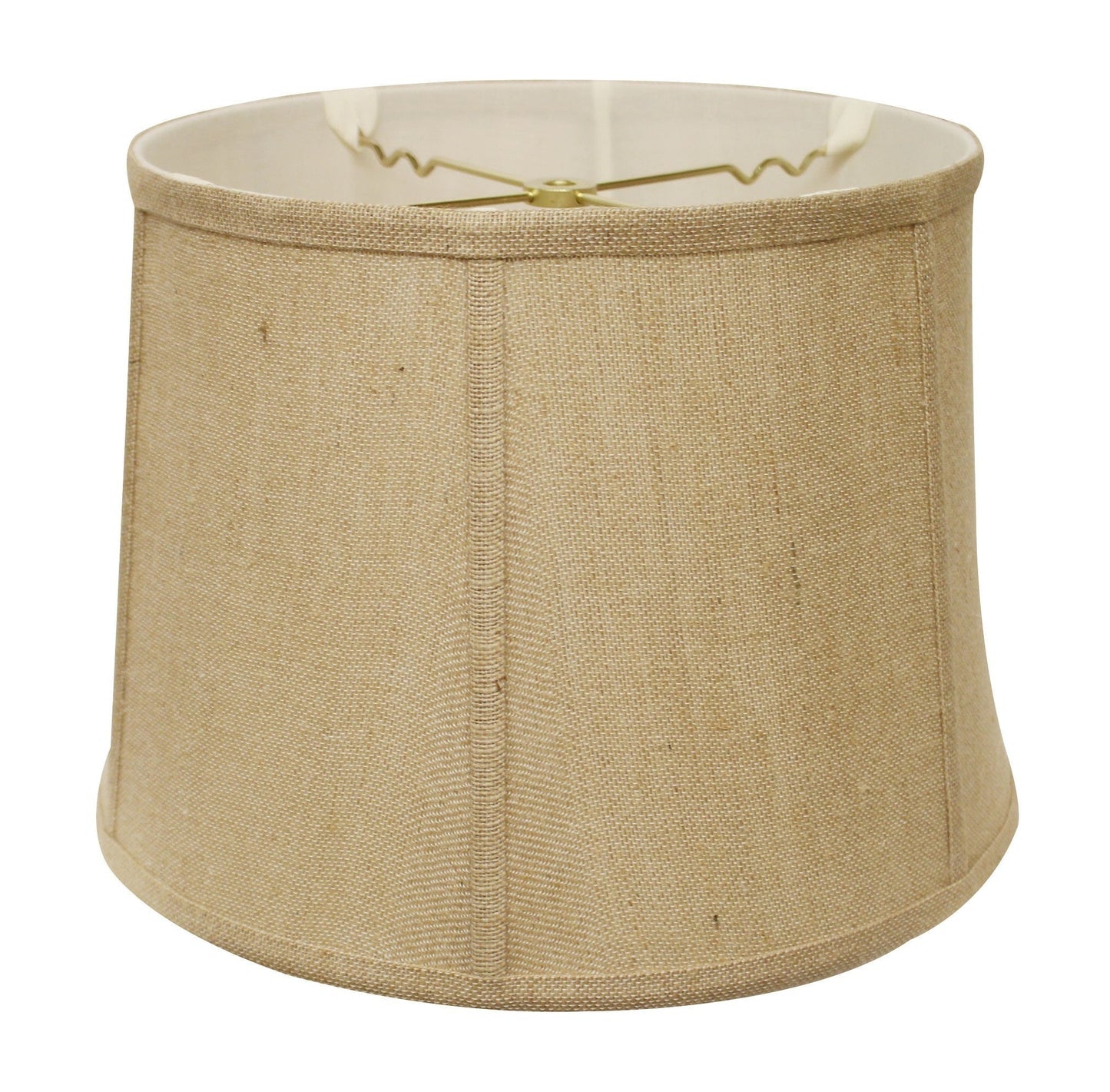 HomeRoots 19" Throwback Drum Burlap Lampshade With Golden Fiber Finish