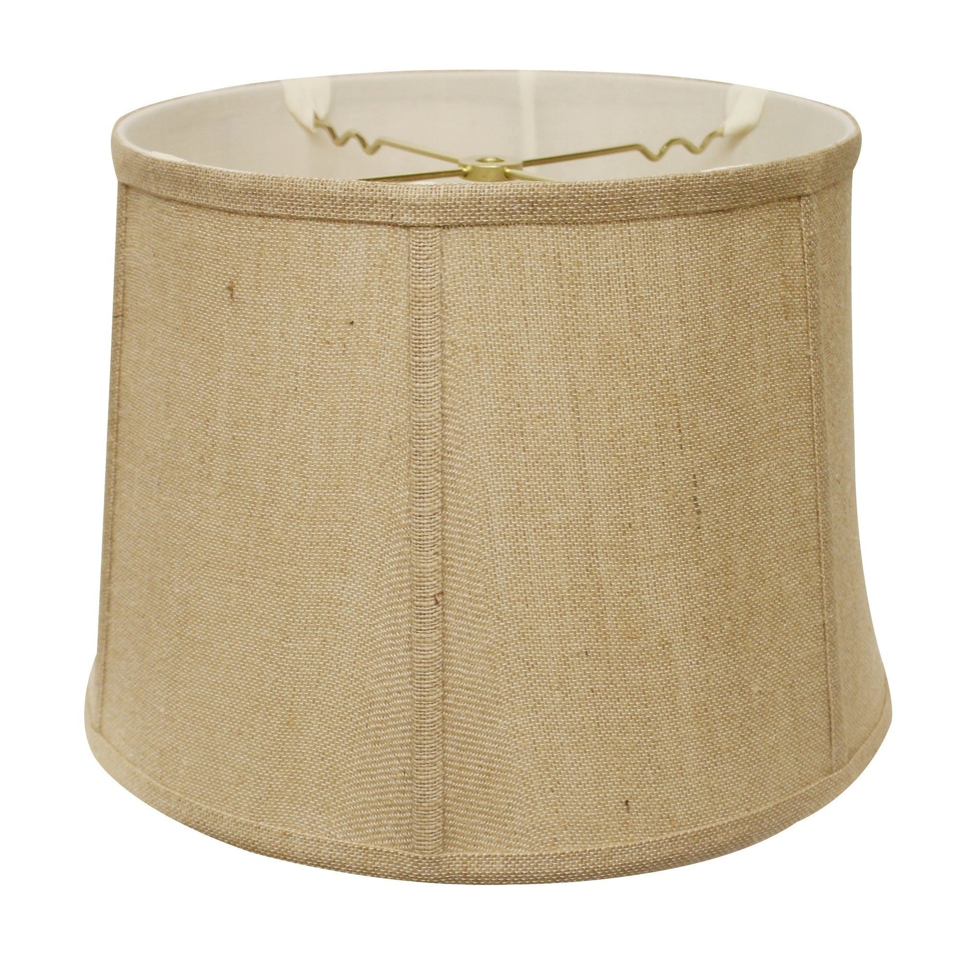 HomeRoots 19" Throwback Drum Burlap Lampshade With Golden Fiber Finish