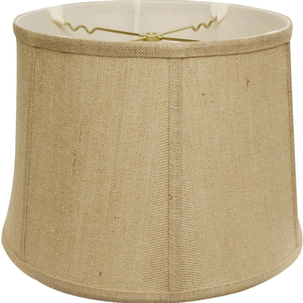 HomeRoots 19" Throwback Drum Burlap Lampshade With Golden Fiber Finish