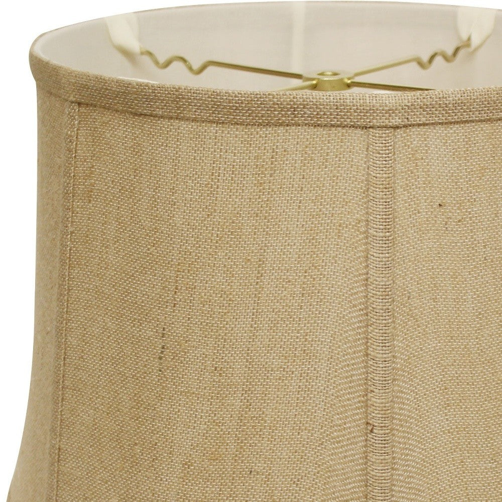 HomeRoots 19" Throwback Drum Burlap Lampshade With Golden Fiber Finish