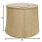 HomeRoots 19" Throwback Drum Burlap Lampshade With Golden Fiber Finish