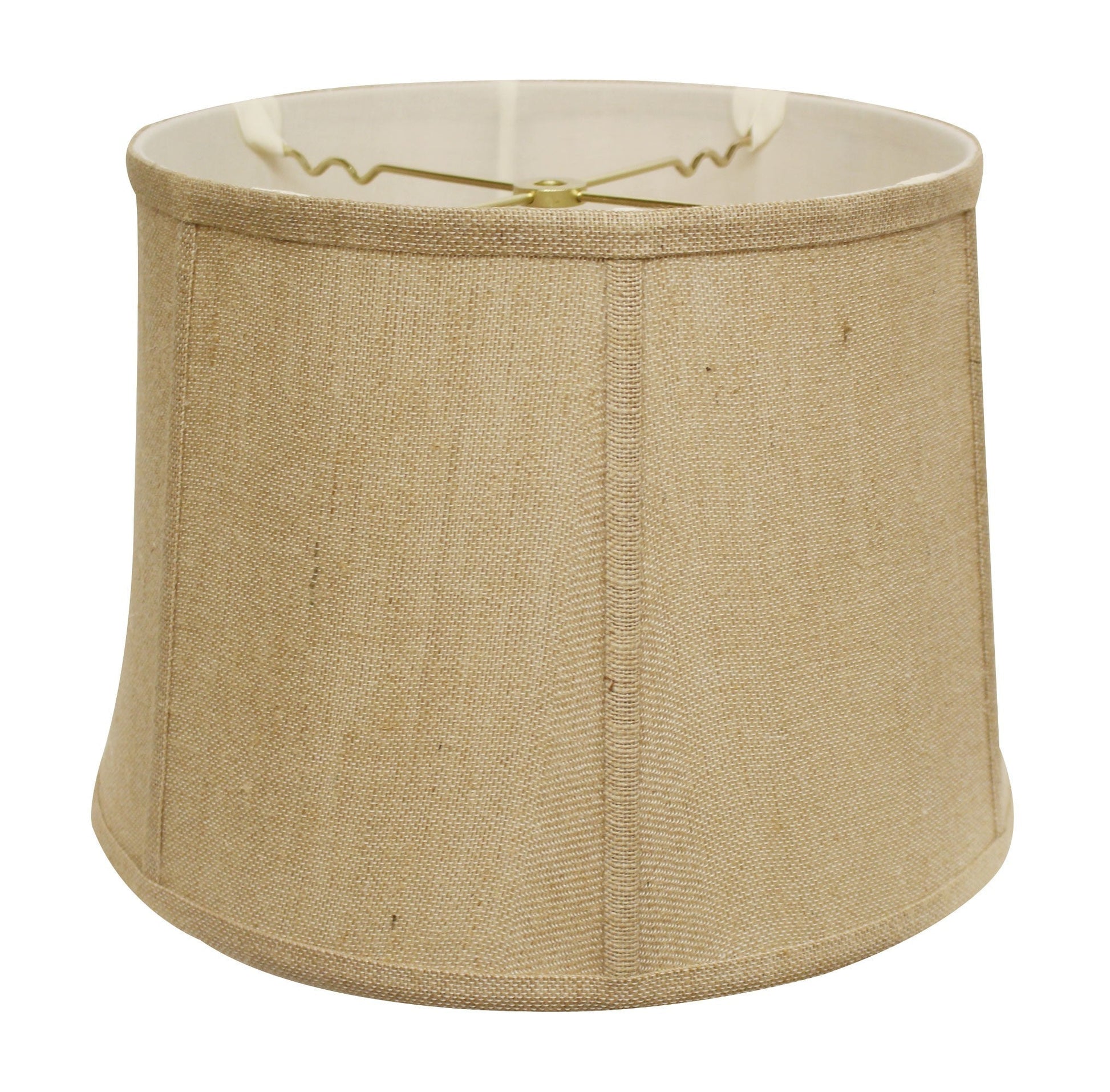 HomeRoots 19" Throwback Drum Burlap Lampshade With Golden Fiber Finish
