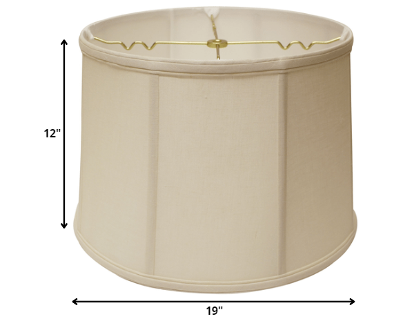 HomeRoots 19" Throwback Drum Linen Lampshade in Off White Finish