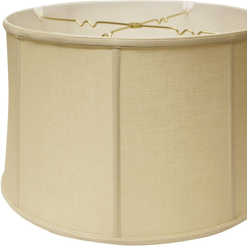 HomeRoots 19" Throwback Drum Linen Lampshade in Pale Brown Finish