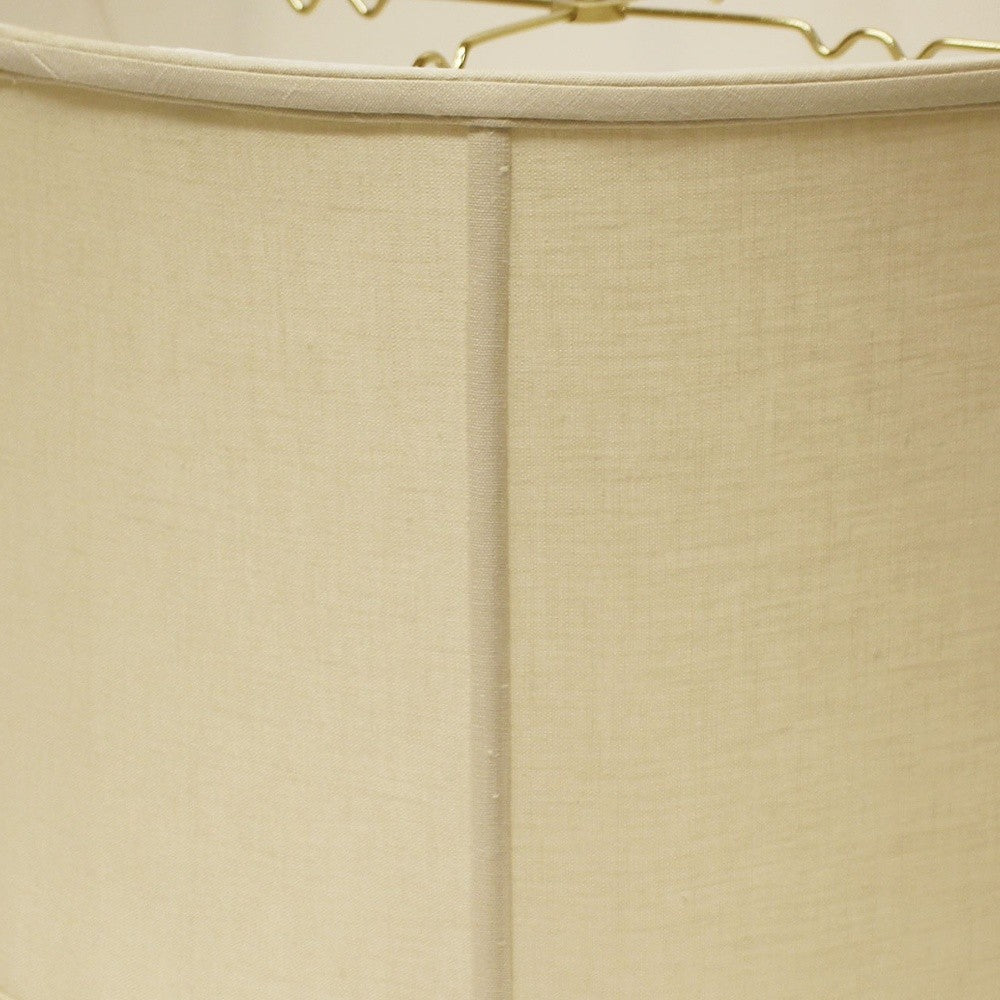 HomeRoots 19" Throwback Drum Linen Lampshade in Pale Brown Finish