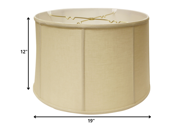 HomeRoots 19" Throwback Drum Linen Lampshade in Pale Brown Finish