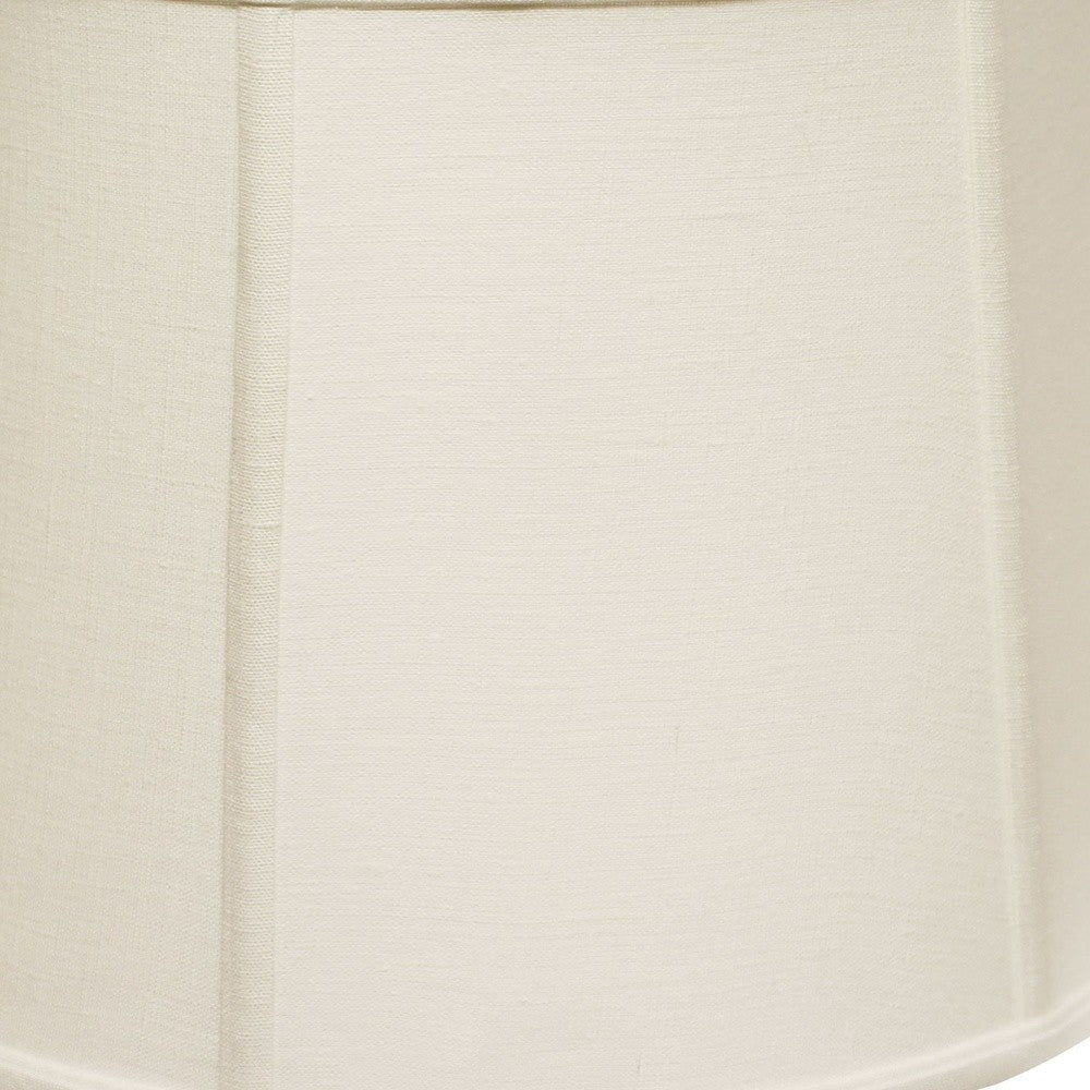 HomeRoots 19" Throwback Drum Linen Lampshade in White Finish
