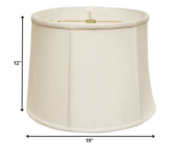 HomeRoots 19" Throwback Drum Linen Lampshade in White Finish