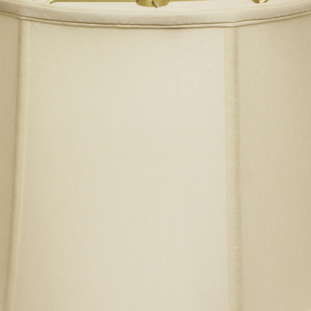 HomeRoots 19" Throwback Drum Pongee Silk Lampshade in Ivory Finish