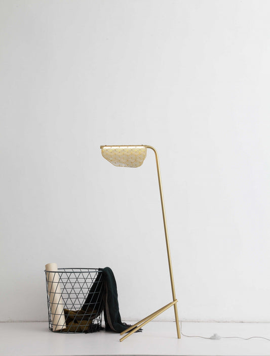 HomeRoots 19" x 11" x 48" Floor Lamp With Golden Carbon Finish