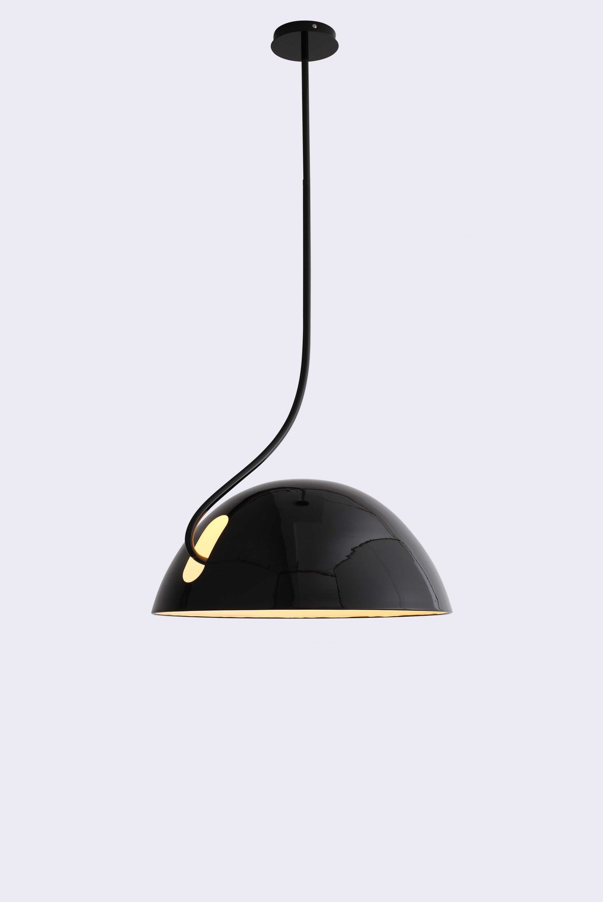 HomeRoots 19" x 19" x 40.5" Aluminum Pendant Lamp in Black Finish