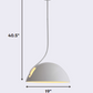 HomeRoots 19" x 19" x 40.5" Aluminum Pendant Lamp in White Finish