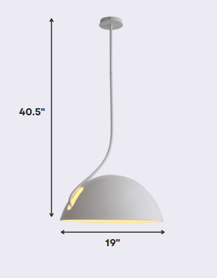 HomeRoots 19" x 19" x 40.5" Aluminum Pendant Lamp in White Finish