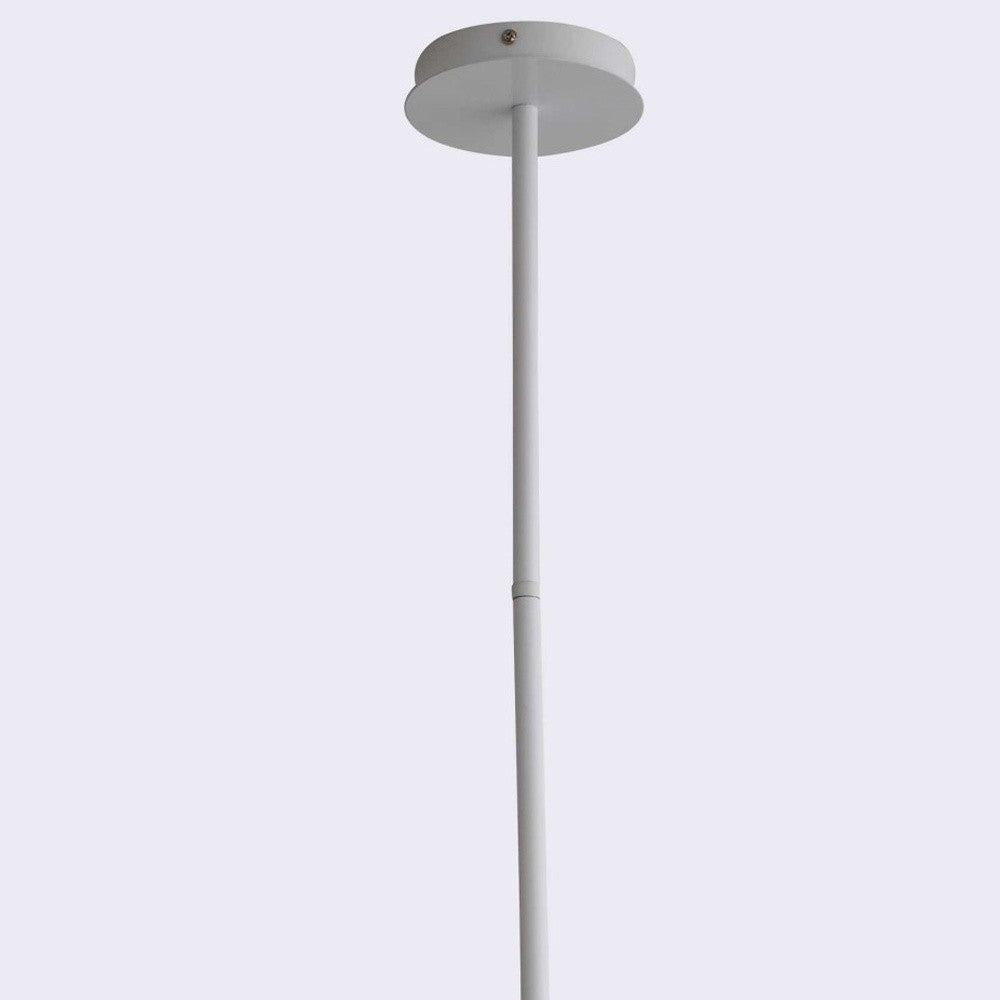 HomeRoots 19" x 19" x 40.5" Aluminum Pendant Lamp in White Finish