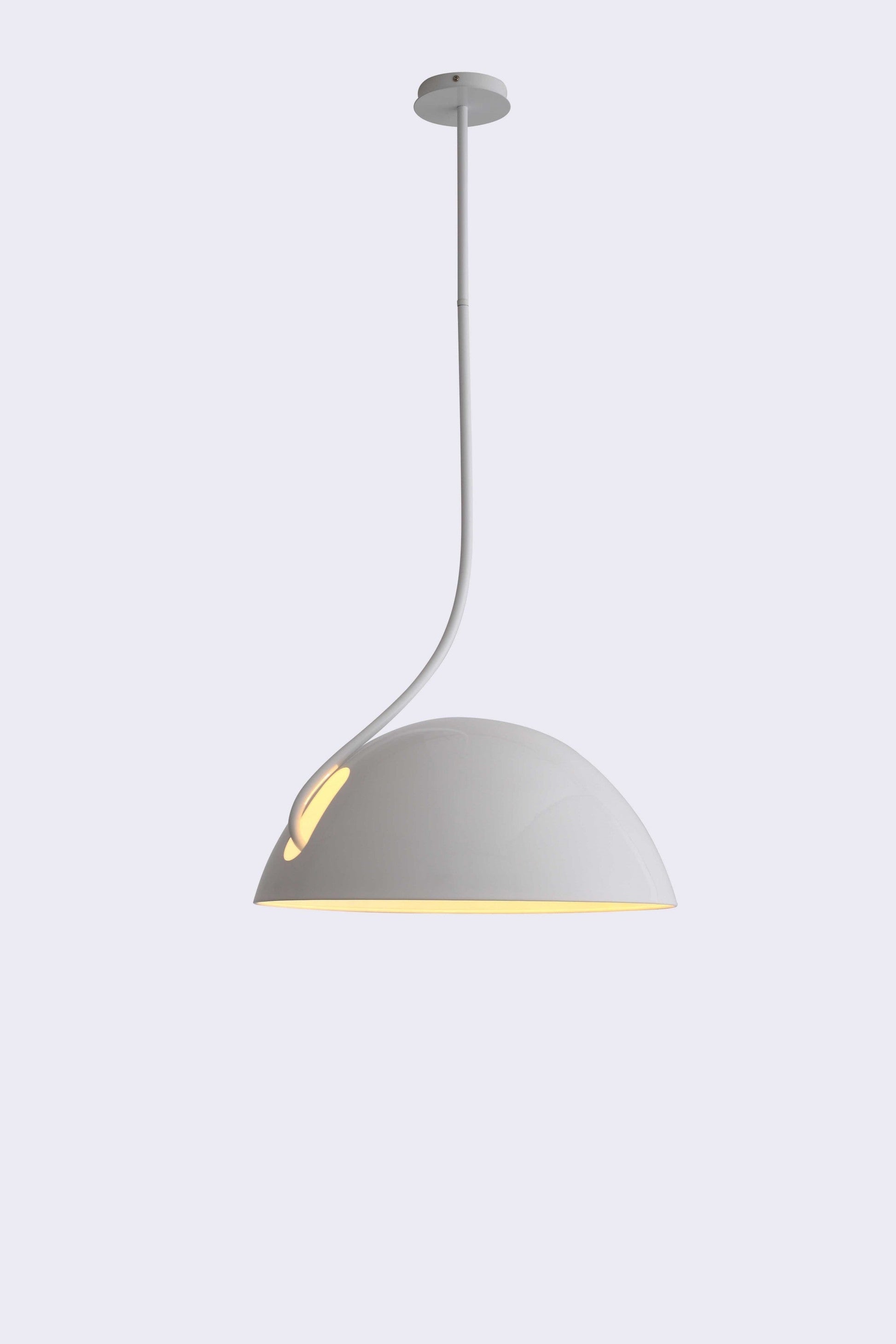 HomeRoots 19" x 19" x 40.5" Aluminum Pendant Lamp in White Finish