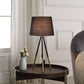 HomeRoots 20” Classic Tripod Table Lamp in Black Matte Finish