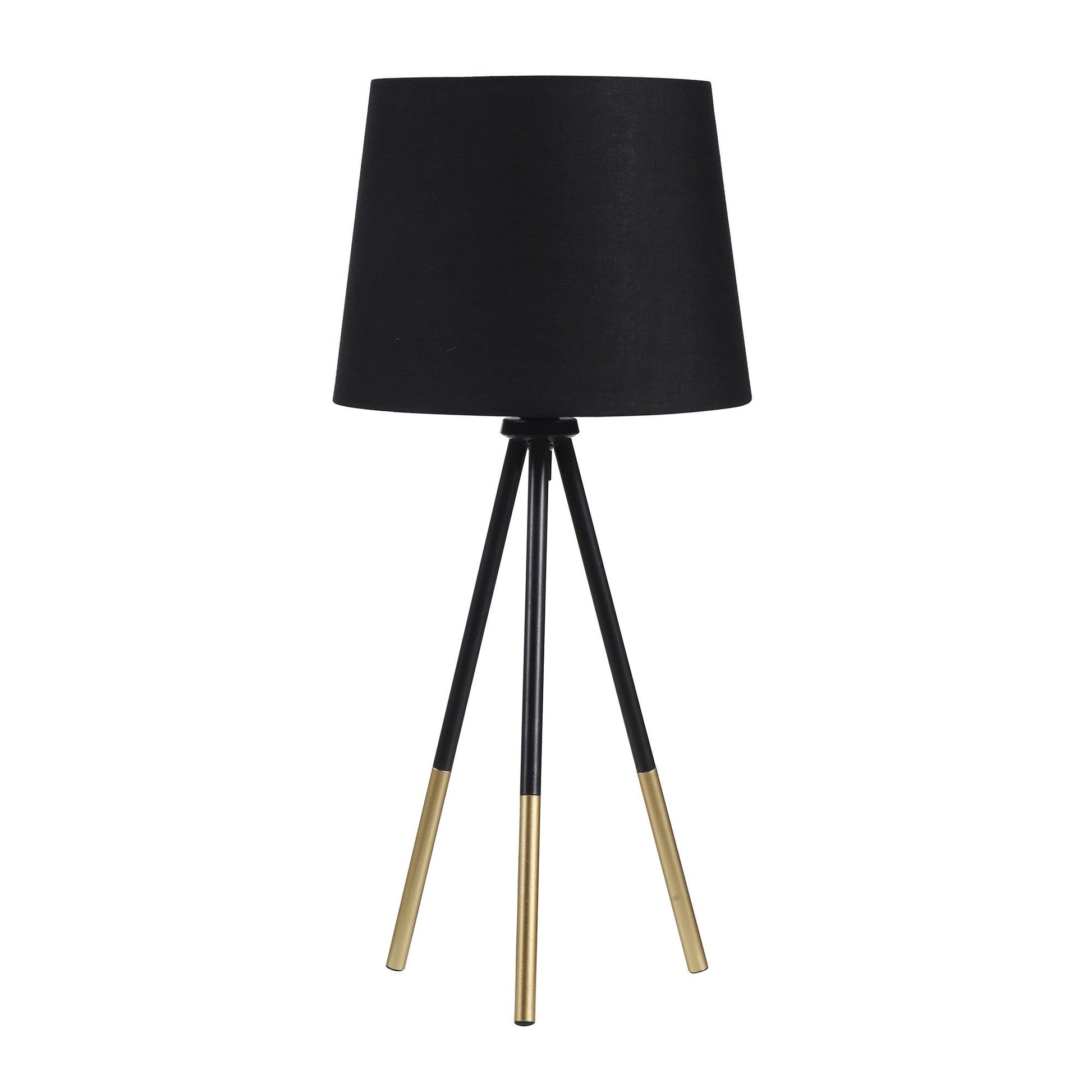 HomeRoots 20” Classic Tripod Table Lamp in Black Matte Finish